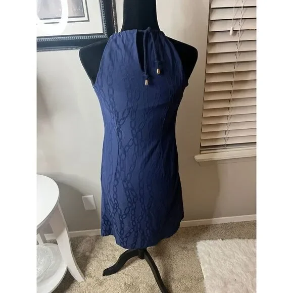 J. McLaughlin navy‎ halter style dress XS - Picture 7 of 10
